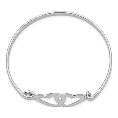 Sterling Silver Heart Bangle Bracelet – view 3