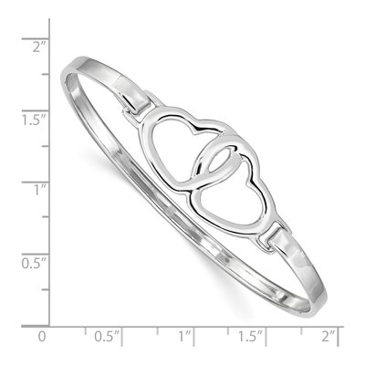 Sterling Silver Heart Bangle Bracelet – view 4