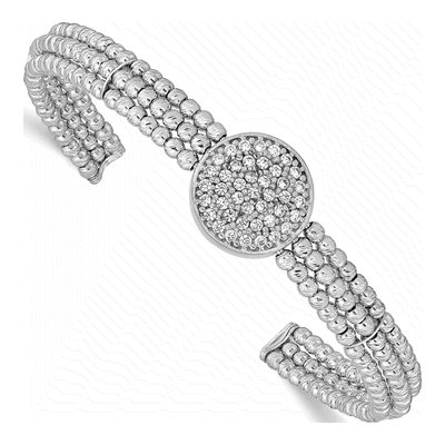 Sterling Silver Crystal Cuff Bracelet