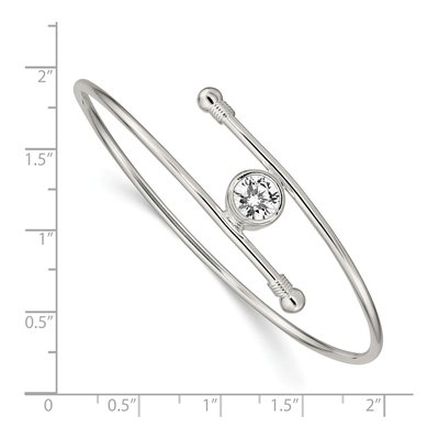 Sterling Silver CZ Bangle Bracelet – view 4