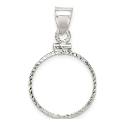 Sterling Silver Screw Top Coin Bezel Pendant – view 4