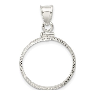Sterling Silver Screw Top Coin Bezel Pendant – view 4