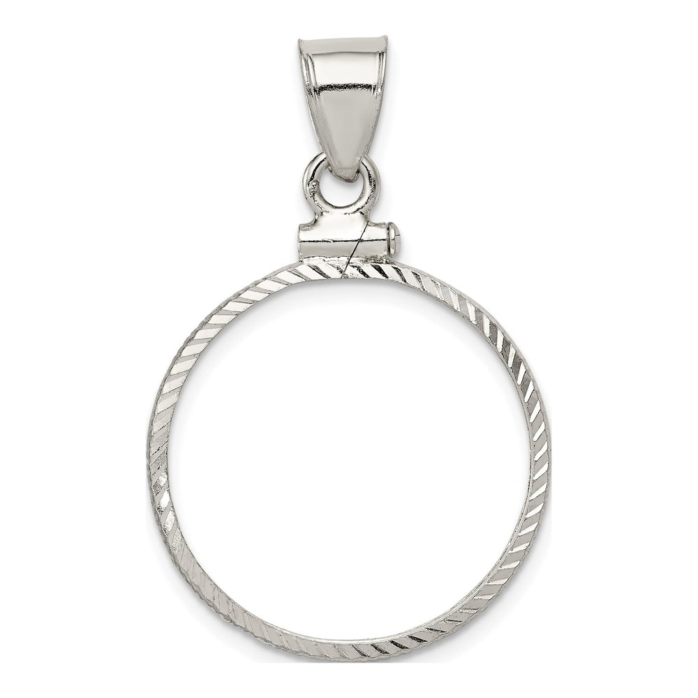 Sterling Silver Screw Top Coin Bezel Pendant