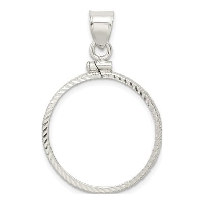 Sterling Silver Screw Top Quarter Coin Bezel Pendant – view 4