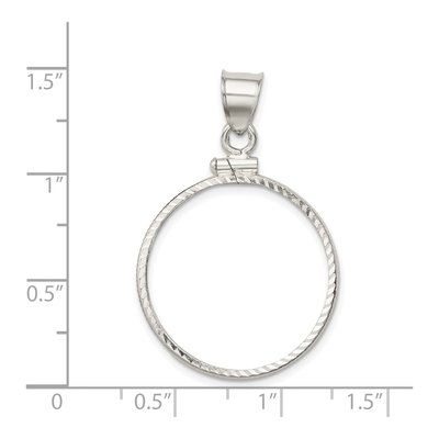 Sterling Silver Screw Top Quarter Coin Bezel Pendant – view 5