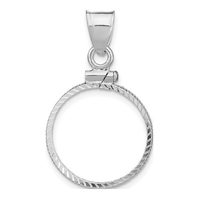 Sterling Silver Screw Top Coin Bezel Pendant – view 4