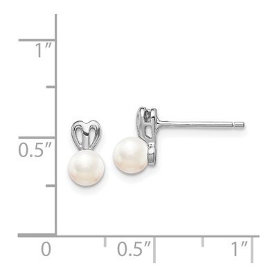 Sterling Silver Freshwater Cultured Pearl Button Stud Earrings – view 4