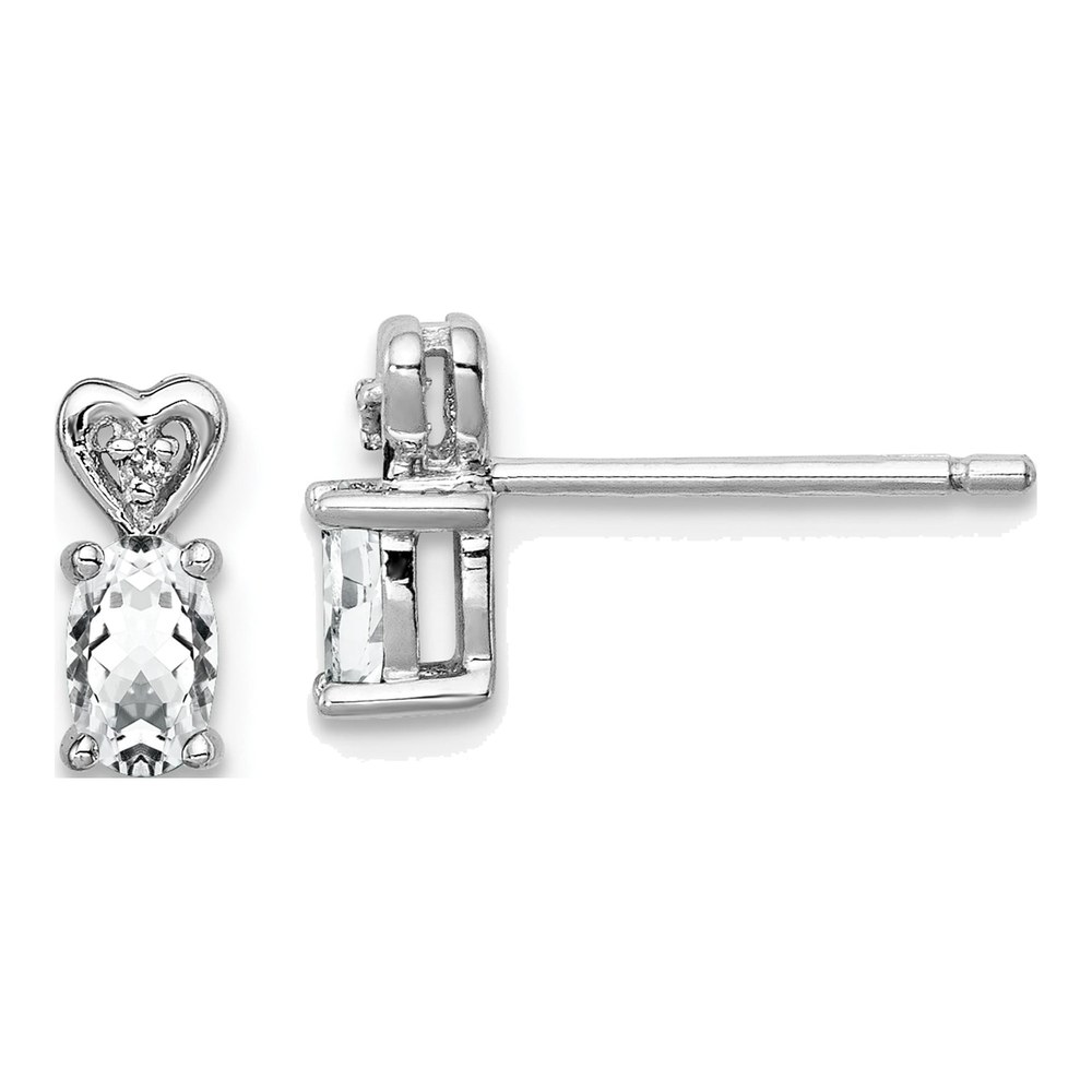 Sterling Silver White Topaz & Diamond Earrings