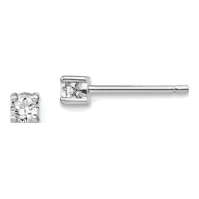 Sterling Silver 3mm Round White Topaz Stud Earrings