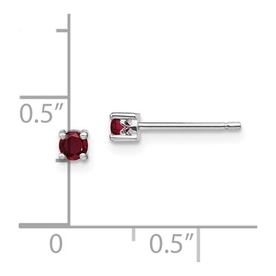 Sterling Silver 3mm Round Lab-Created Ruby Stud Earrings – view 5