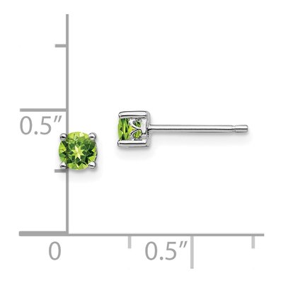 Sterling Silver 4mm Round Peridot Stud Earrings – view 5