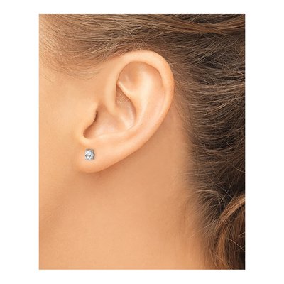 Sterling Silver White Topaz Oval Stud Earrings – view 3