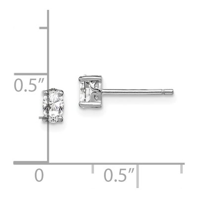 Sterling Silver White Topaz Oval Stud Earrings – view 4