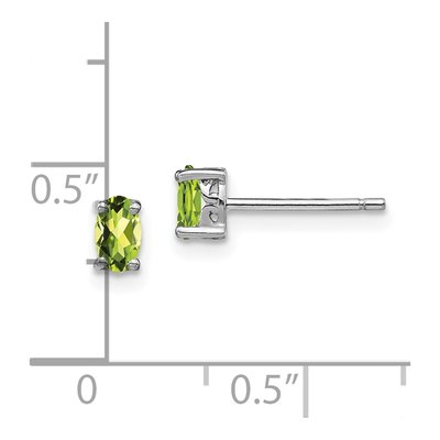 Sterling Silver Peridot Oval Stud Earrings – view 5
