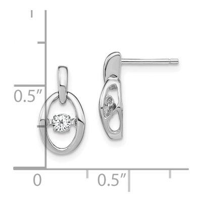 Sterling Silver CZ April Birthstone Dangle Earrings – view 5