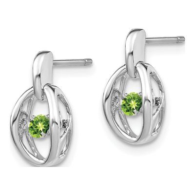 Sterling Silver Peridot Birthstone Dangle Earrings – view 3