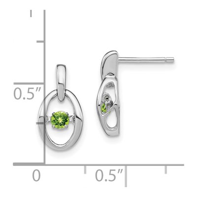 Sterling Silver Peridot Birthstone Dangle Earrings – view 5