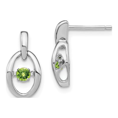 Sterling Silver Peridot Birthstone Dangle Earrings