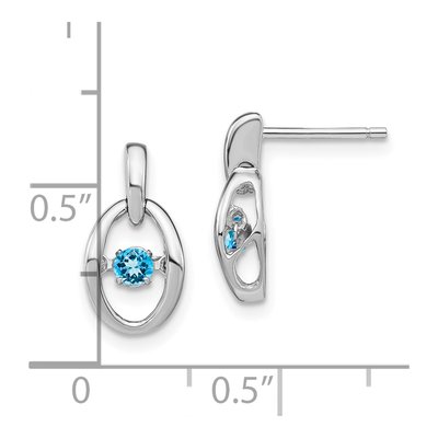 Sterling Silver Swiss Blue Topaz Birthstone Dangle Earrings – view 5
