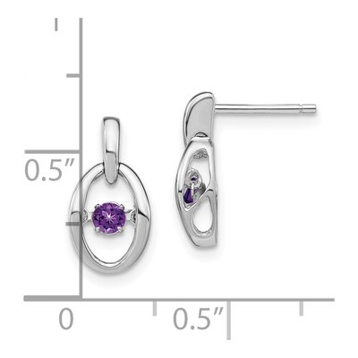 Sterling Silver Amethyst Birthstone Dangle Earrings – view 5