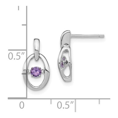 Sterling Silver Lab-Created Alexandrite June Birthstone Dangle Earrings – view 5