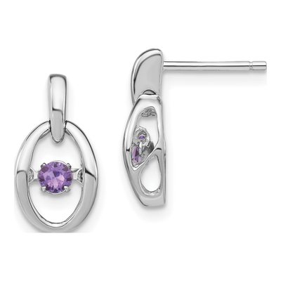 Sterling Silver Lab-Created Alexandrite June Birthstone Dangle Earrings