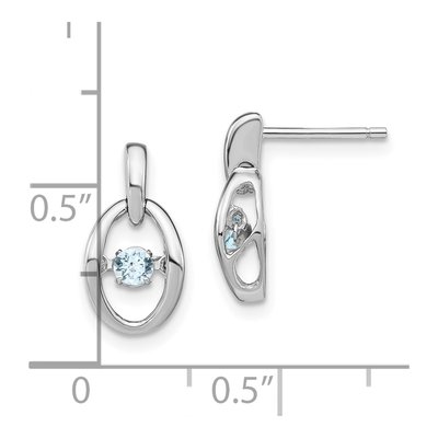 Sterling Silver Aquamarine Birthstone Dangle Earrings – view 5