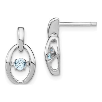Sterling Silver Aquamarine Birthstone Dangle Earrings
