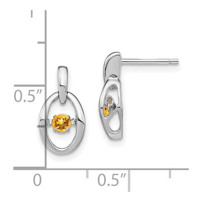Sterling Silver Citrine Birthstone Dangle Earrings – view 5