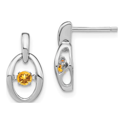 Sterling Silver Citrine Birthstone Dangle Earrings