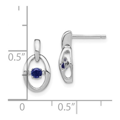 Sterling Silver Lab-Created Sapphire September Birthstone Dangle Earrings – view 5