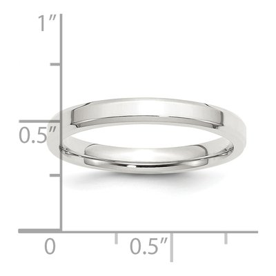 Sterling Silver 3mm Beveled Edge Comfort-Fit Wedding Band – view 4