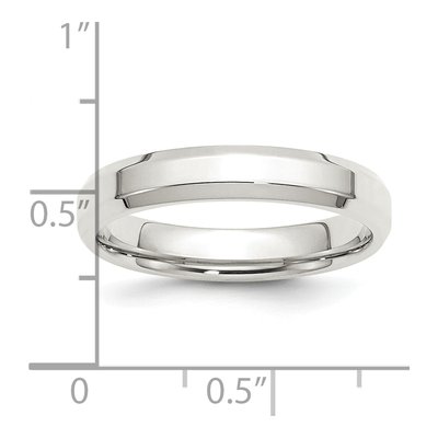 Sterling Silver 4mm Beveled Edge Comfort-Fit Wedding Band – view 4
