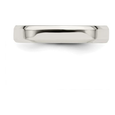 Sterling Silver 4mm Beveled Edge Comfort-Fit Wedding Band – view 5