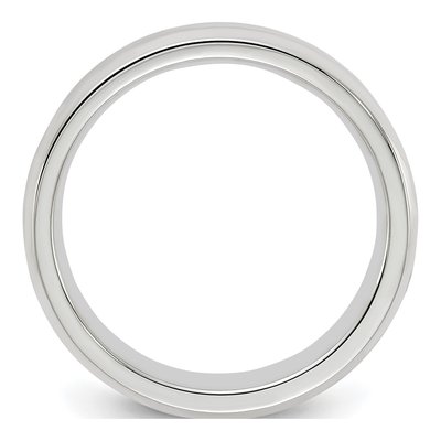 Sterling Silver 5mm Beveled Edge Comfort-Fit Wedding Band – view 3
