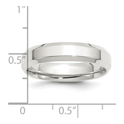 Sterling Silver 5mm Beveled Edge Comfort-Fit Wedding Band – view 5