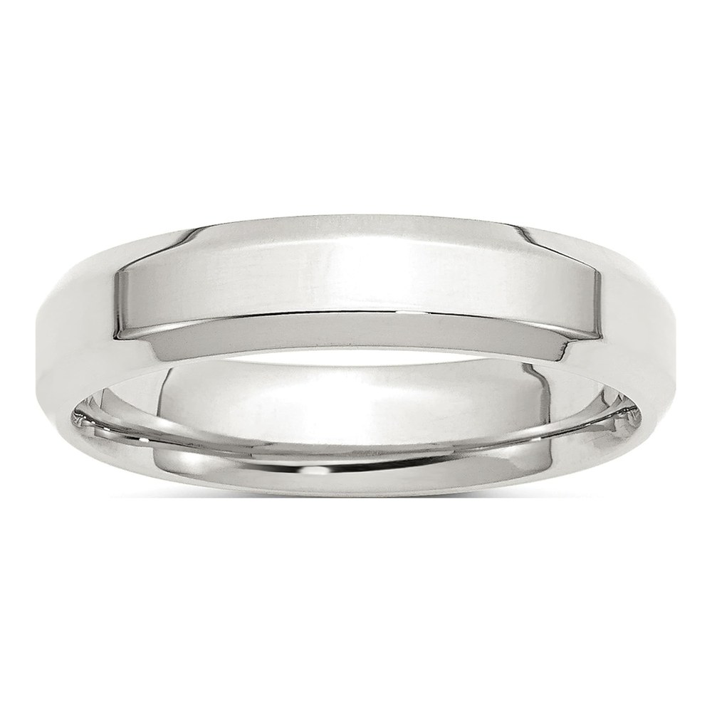 Sterling Silver 5mm Beveled Edge Comfort-Fit Wedding Band