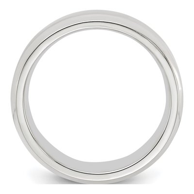 Sterling Silver 6mm Beveled Edge Comfort-Fit Wedding Band – view 3