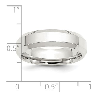 Sterling Silver 6mm Beveled Edge Comfort-Fit Wedding Band – view 5