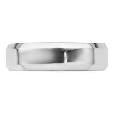 Sterling Silver 6mm Beveled Edge Comfort-Fit Wedding Band – view 6
