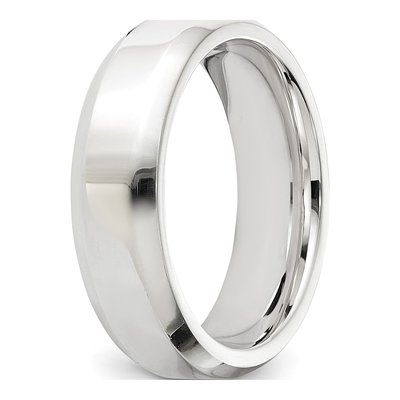Sterling Silver 6mm Beveled Edge Comfort-Fit Wedding Band – view 7