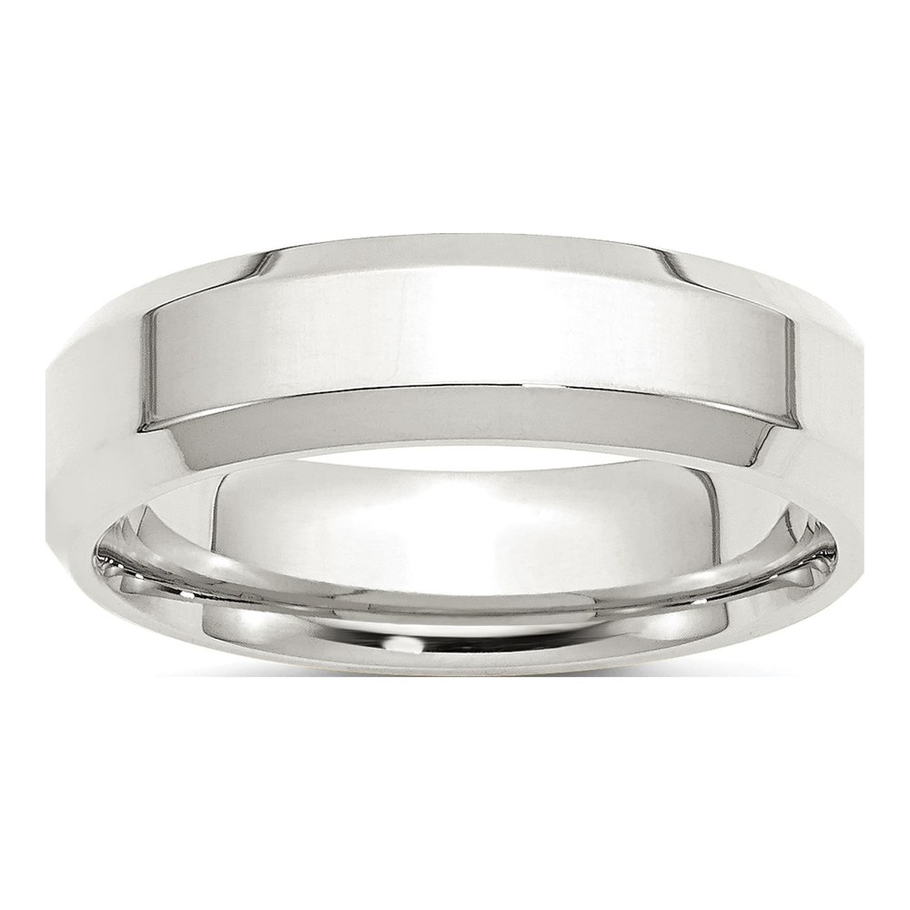 Sterling Silver 6mm Beveled Edge Wedding Band