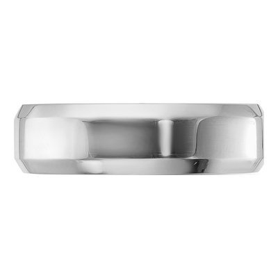 Sterling Silver 6mm Beveled Comfort-Fit Wedding Band – view 4