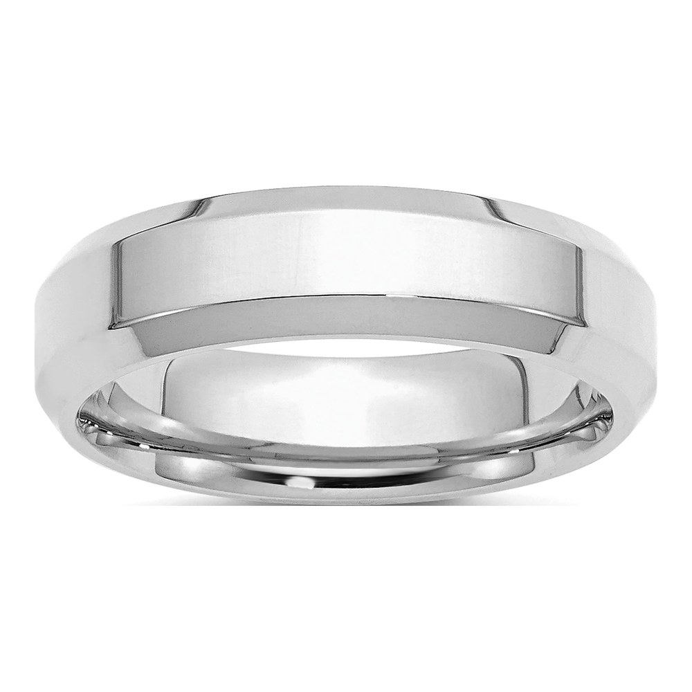 Sterling Silver 6mm Beveled Comfort-Fit Wedding Band