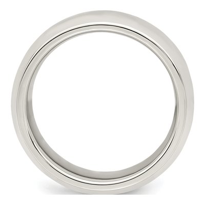 Sterling Silver 7mm Beveled Edge Comfort-Fit Wedding Band – view 3