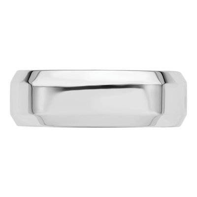 Sterling Silver 7mm Beveled Comfort-Fit Wedding Band – view 3