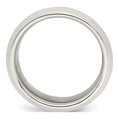 Sterling Silver 8mm Beveled Edge Comfort-Fit Wedding Band – view 3