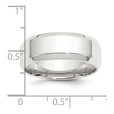 Sterling Silver 8mm Beveled Edge Comfort-Fit Wedding Band – view 4