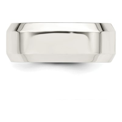 Sterling Silver 8mm Beveled Edge Comfort-Fit Wedding Band – view 5