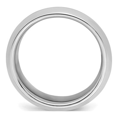 Sterling Silver 8mm Beveled Comfort-Fit Wedding Band – view 2